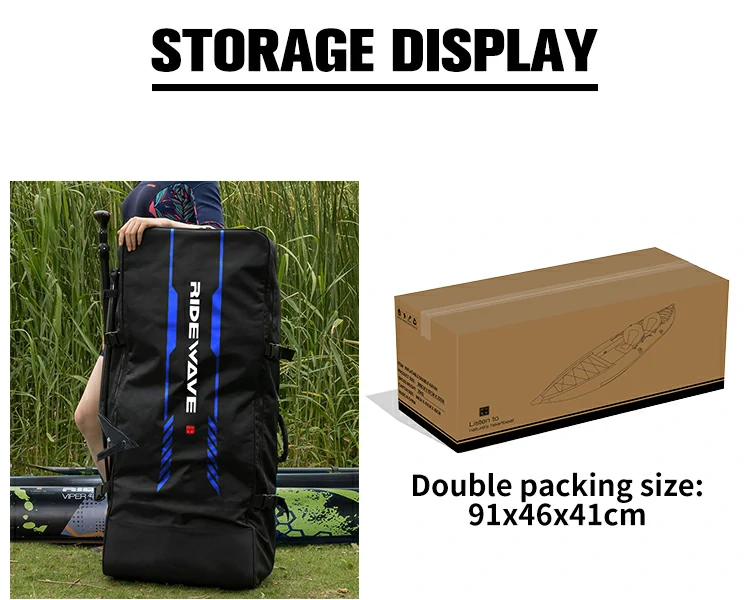 Optimized shipping container CBM volume efficiency and palletized transport for inflatable tandem kayak wholesale Optimized shipping container CBM volume efficiency and palletized transport for inflatable tandem kayak wholesale
